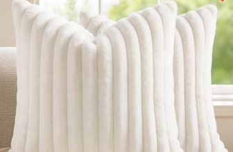 MEGAYES Set of 2 Decorative Throw Pillow Covers 18×18 Faux Fur