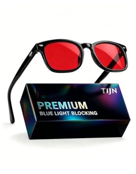 TIJN Premuim Blue Light Blocking Glasses for Women Men Square Frame Nerd Eyeglas