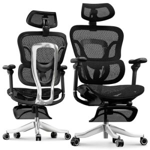 FLEXISPOT ErgoX Max Ergonomic Office Chair with footrest Black