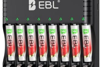 EBL Rechargeable AAA Batteries Lithium with Charger 8 Pack