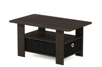 Furinno Andrey Coffee Table, Small Modern Center Table with Storage and Bin Draw