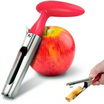 Apple Corer Tool – Stainless Steel Apple Core Remover with Durable Plastic Handl