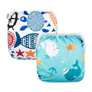 ALVABABY Swim Diapers Large Size 2pcs Pack Reuseable &Adjustable Baby BoyZDYK05-