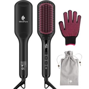 Enhanced Ceramic Hair Straightener Brush by MiroPure
