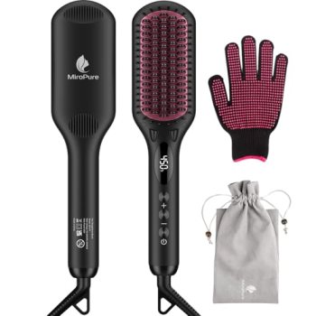 Enhanced Ceramic Hair Straightener Brush by MiroPure