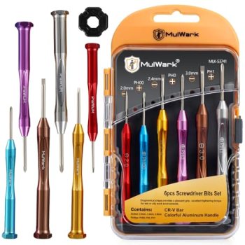 MULWARK Small Screwdriver Set, 6pcs Magnetic Mini Screwdriver Set