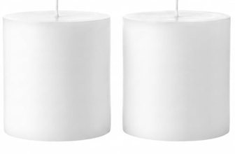 Mister Candle 4″ x 4″ White Pillar Candles Set of 2 – Unscented