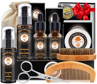 XIKEZAN Beard Kit for Men Grooming & Care w/Beard Conditioner