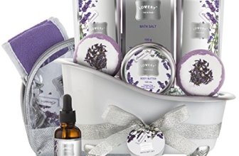 Mothers Day Bath Gift Basket Set for Women: Relaxing at Home Spa Kit Scented