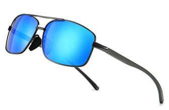 SUNGAIT Ultra Lightweight Rectangular Polarized Sunglasses Men UV400 Protection