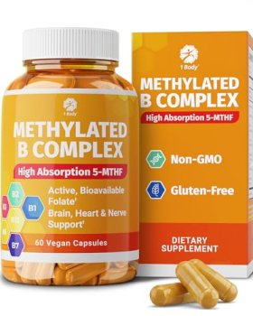 1 Body Methylated B Complex with 5-MTHF Folate & Methyl B12