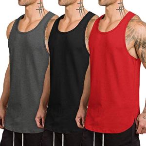 COOFANDY Men’s 3 Pack Quick Dry Workout Tank Top Gym Muscle Tee Fitness Bodybuil