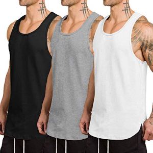 COOFANDY Men’s 3 Pack Quick Dry Workout Tank Top Gym Muscle Tee Fitness Bodybuil