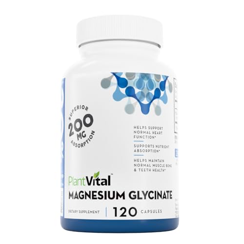 PlantVital Magnesium Glycinate 200mg – Supports Restful Sleep