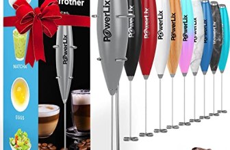 PowerLix Powerful Handheld Milk Frother With Stand Battery Operated Foam Maker F