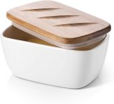 DOWAN 6.5″ Large Butter Dish – Ceramic Butter Dish with Lid for Countertop
