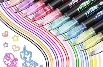 Outline Markers, 12 Metallic Shimmer Glitter Gel Pens