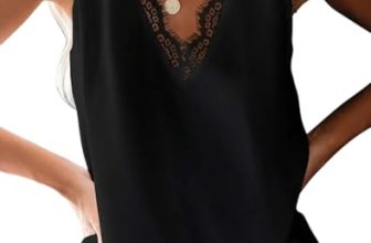 BLENCOT Women Lace Trim Tank Tops Summer V Neck Fashion Sleeveless Blouse Busine