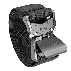 JUKMO Tactical Belt, Military Hiking Rigger 1.5″ Nylon Web Work Belt with Heavy