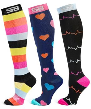 SB SOX 3-Pair Compression Socks for Men & Women (15-20mmHg)