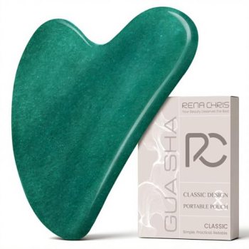 Rena Chris Gua Sha Facial Tools: Jade Stone Guasha Tool for Face Acupuncture The