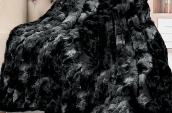 Everlasting Comfort Soft & Comfortable Black Faux Fur Throw Blanket for Couch