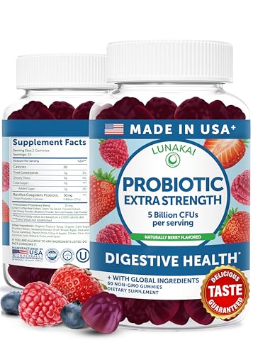 Lunakai USA Made Probiotic Gummies – 5 Billion CFUs