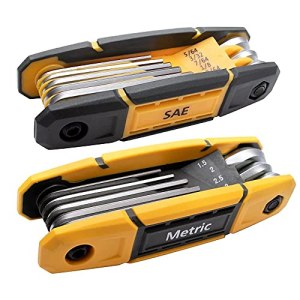 MULWARK 17pcs Folding Allen Wrench Set | Metric & Standard SAE