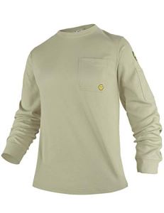 PTAHDUS FR Shirts for Men, 7.1oz Flame Resistant Clothing Long Sleeve FRC Weldin