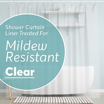 BigFoot Clear Shower Curtain Liner – 72×72 Odorless Plastic with Magnets