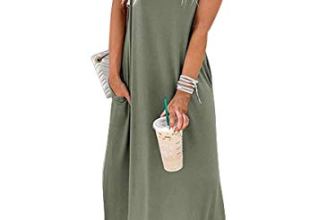 ANRABESS Womens Summer Maxi Dress Short Sleeve Casual Loose Long T Shirt Dresses