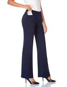 Tapata Women’s 28”/30”/32”/34” Stretchy Bootcut Dress Pants with Pockets Tal