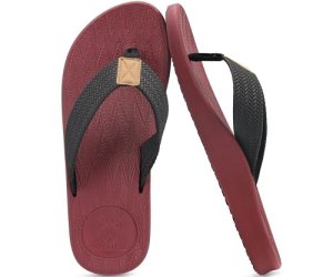 KuaiLu Mens Flip Flops Arch Support Comfortable Cushion Memory Foam Recovery Wal