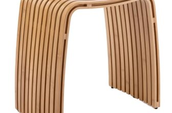 Bamboo Shower Bench, Non-Slip Shower Stool & 450 lbs