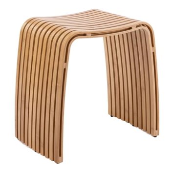 Bamboo Shower Bench, Non-Slip Shower Stool & 450 lbs