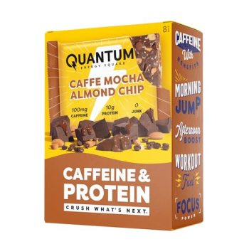 Quantum Energy Square: Energy Bar with Caffeine & 10g Protein. Delicious Healthy