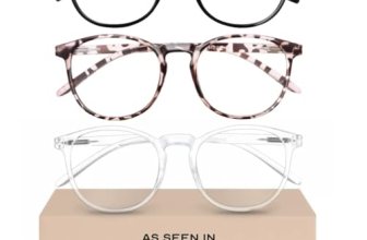IBOANN Chic & Comfy Blue Light Glasses for Women – 3-Pack Round Frames