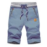 JustSun Mens Shorts Casual Classic Fit Cotton Summer Beach Shorts with Elastic W