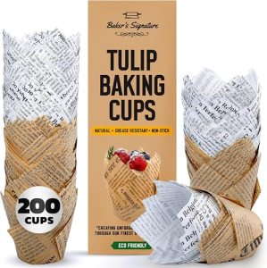 Baker’s Signature 150pcs Parchment Paper Muffin Liners – Natural Wood Pulp