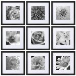 eletecpro 12×12 Picture Frames Set of 9 with Clear Acrylic Cover