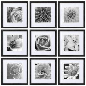 eletecpro 12×12 Picture Frames Set of 9 with Clear Acrylic Cover