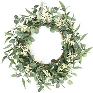 Pinkpum 20” Eucalyptus Wreath for Front Door