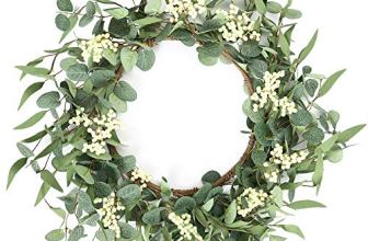 Pinkpum 20” Eucalyptus Wreath for Front Door