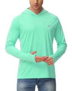 isnowood Sun Shirt UPF 50+ Men’s Fishing Long Sleeve UV Protection Hoodie Hiking