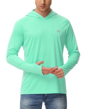 isnowood Sun Shirt UPF 50+ Men’s Fishing Long Sleeve UV Protection Hoodie Hiking