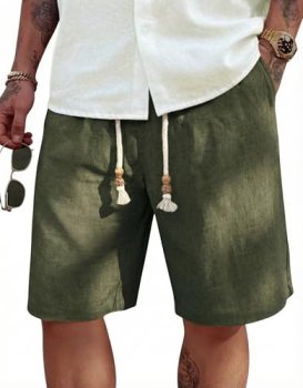 COOFANDY Men’s Casual Shorts Big and Tall Drawstring Shorts with Elastic Waist G