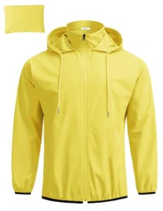 COOFANDY Men’s Lightweight Packable Rain Jacket Breathable Raincoats Waterproof