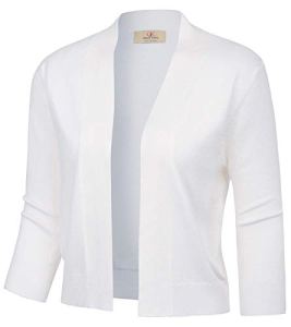 GRACE KARIN Women’s Classic 3/4 Sleeve Shrug Cardigan for Dresses Open Front Bol