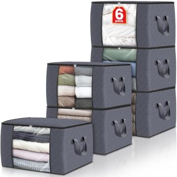 Fab totes 6 Pack Storage Bags for Clothes and Blanket