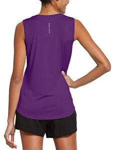 baleaf Women’s Sleeveless Workout Shirts Exercise Running Tank Tops Active Gym T